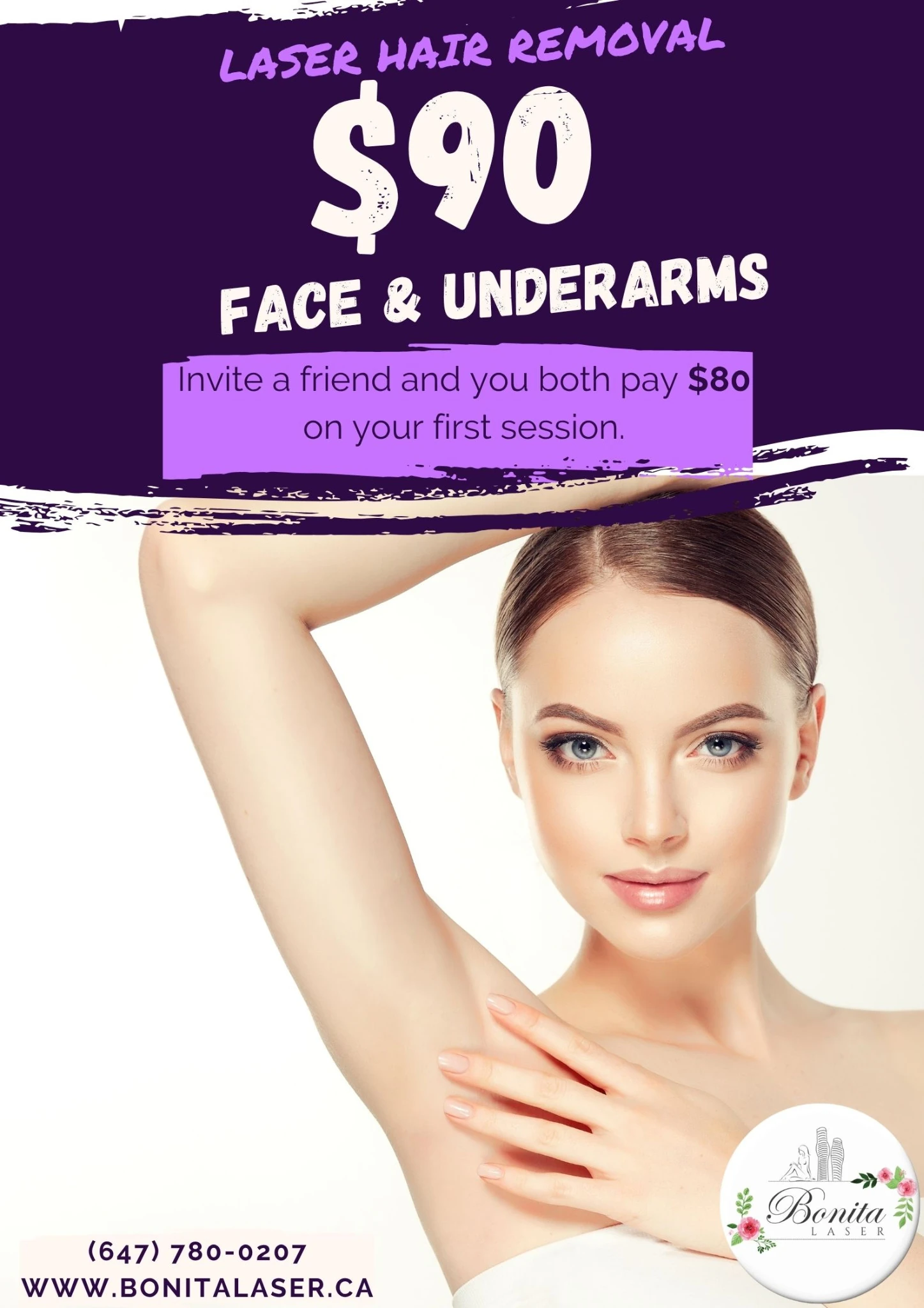 Laser hair removal special for underarms and Brazilian