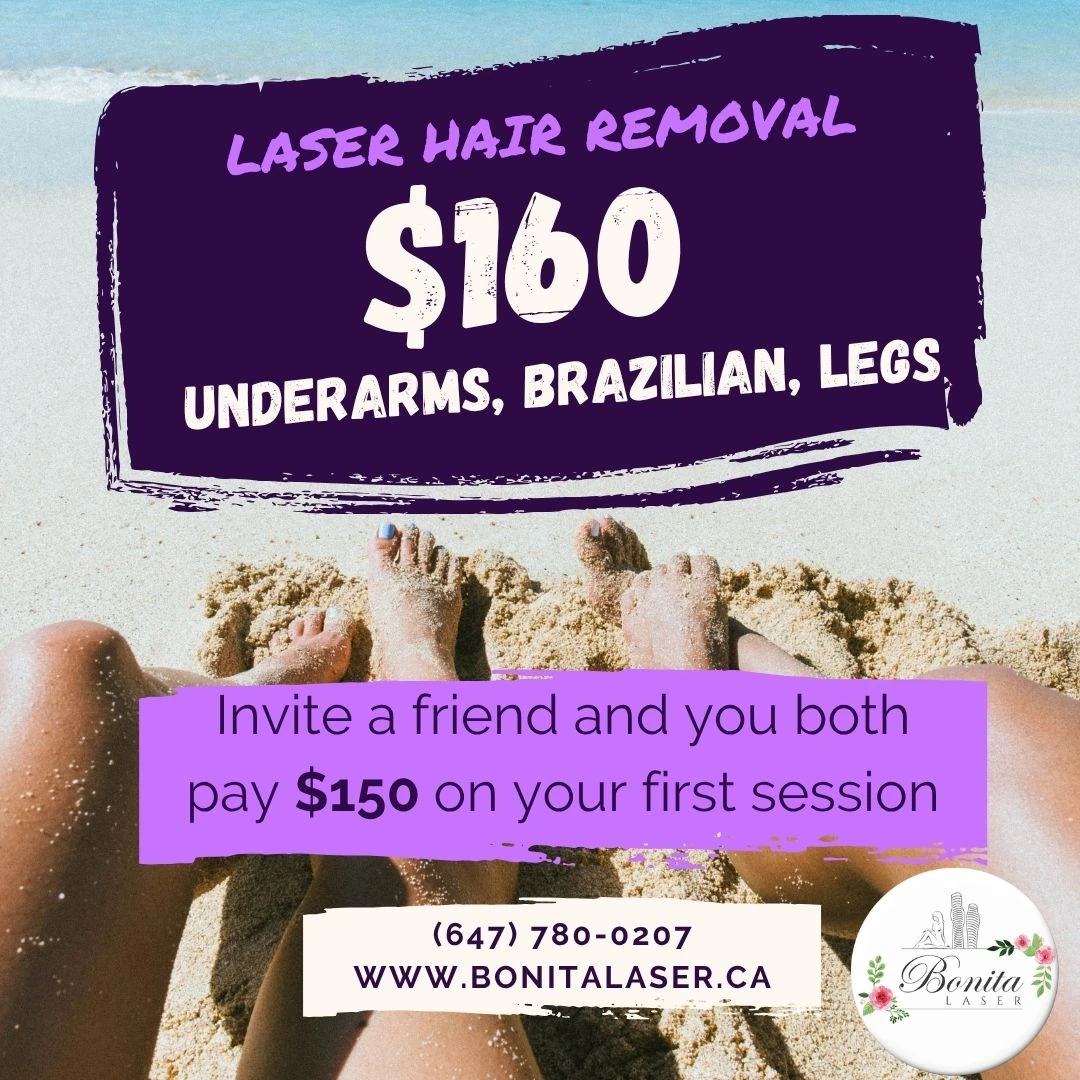 Laser hair removal special for underarms, Brazilian and legs