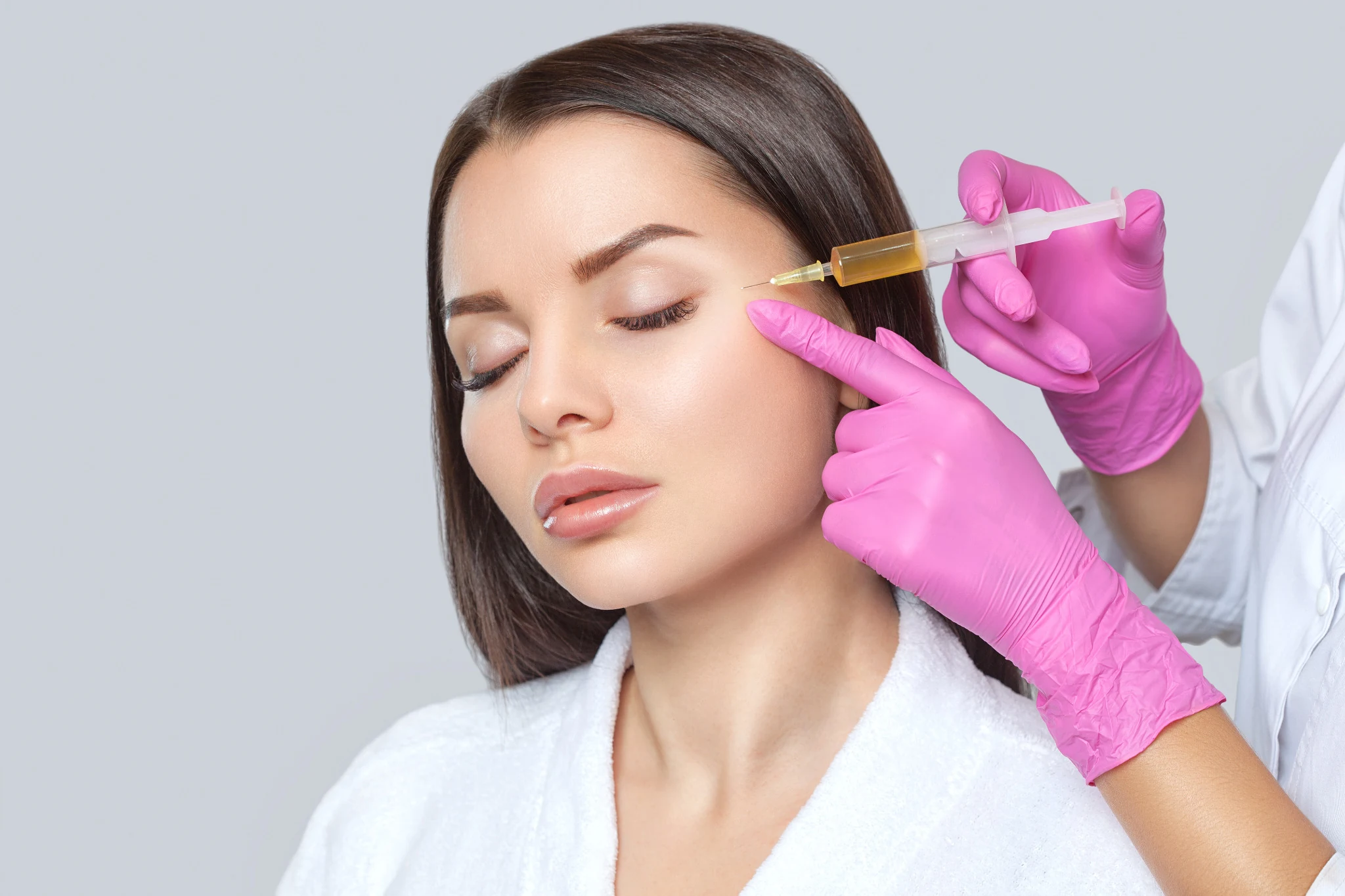 PRP facial treatment being performed at a skincare clinic