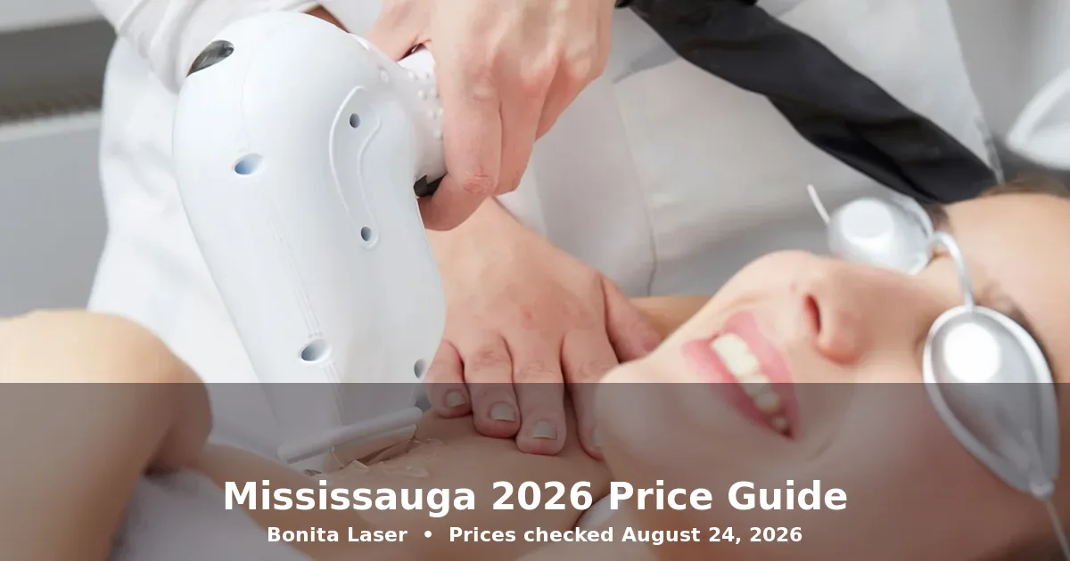 Laser Hair Removal Prices in Mississauga (2026) — current listed prices